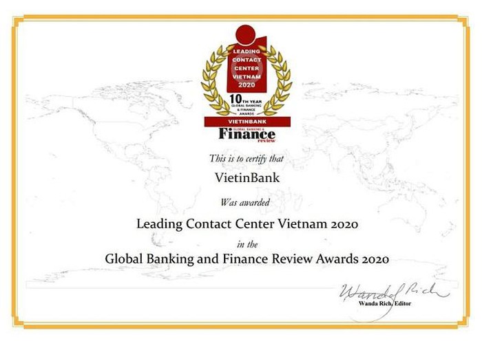                                     VietinBank lần thứ 3 liên tiếp nhận giải thưởng “Trung tâm Dịch vụ khách hàng dẫn đầu Việt Nam”