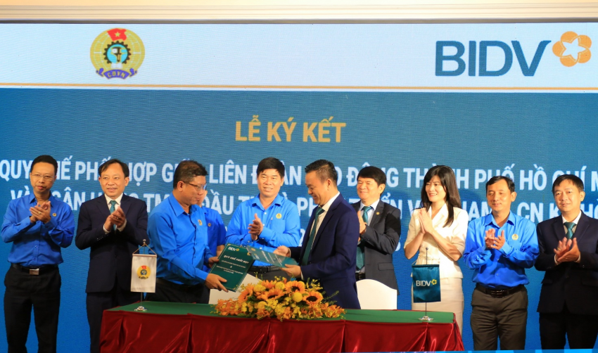 BIDV và Liên đoàn Lao động Thành phố Hồ Chí Minh kí kết Quy chế phối hợp