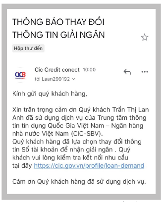                                     Trung tâm Thông tin tín dụng Quốc gia Việt Nam cảnh báo lừa đảo