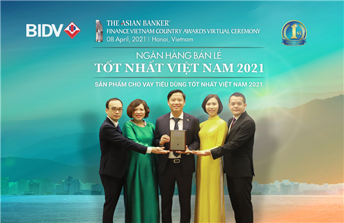                                     BIDV nhận giải Ngân hàng bán lẻ tốt nhất Việt Nam lần thứ 6