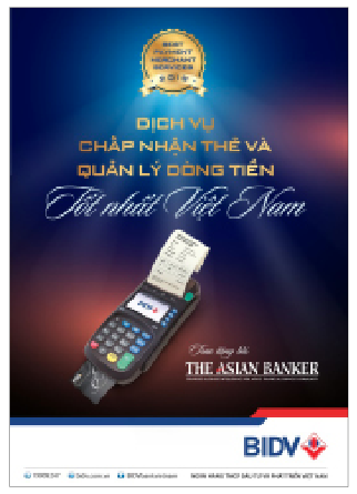                                     BIDV vinh dự nhận giải thưởng  “Ngân hàng có dịch vụ chấp nhận thẻ và quản lý dòng tiền tốt nhất Việt Nam 2019”