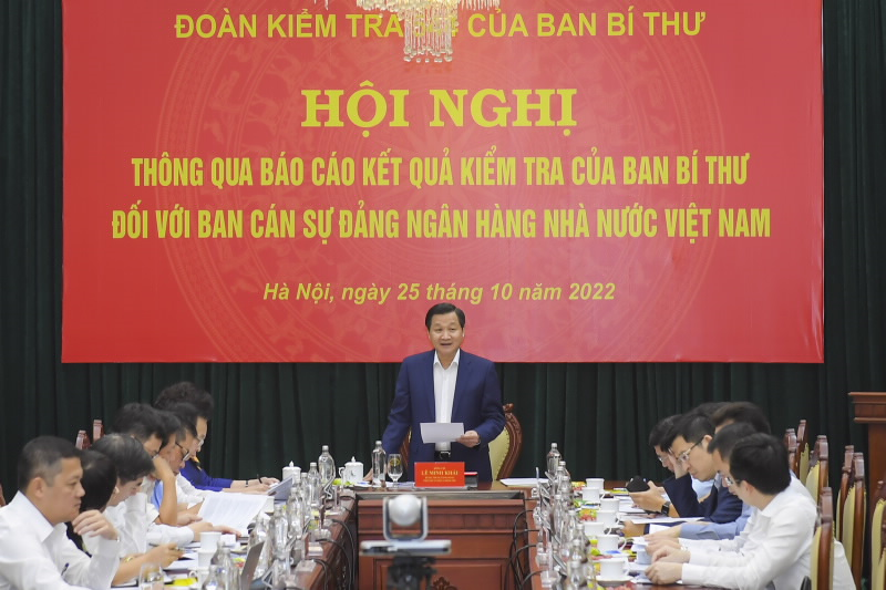 Thông qua báo cáo kết quả kiểm tra của Ban Bí thư đối với Ban Cán sự Đảng Ngân hàng Nhà nước Việt Nam