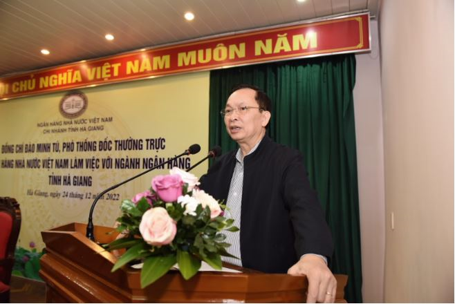 Phó Thống đốc thường trực Đào Minh Tú làm việc với hệ thống Ngân hàng trên địa bàn tỉnh Hà Giang