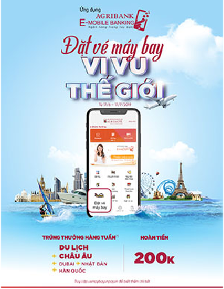                                     Đặt vé máy bay - Vi vu thế giới với ứng dụng Agribank E-mobile Banking