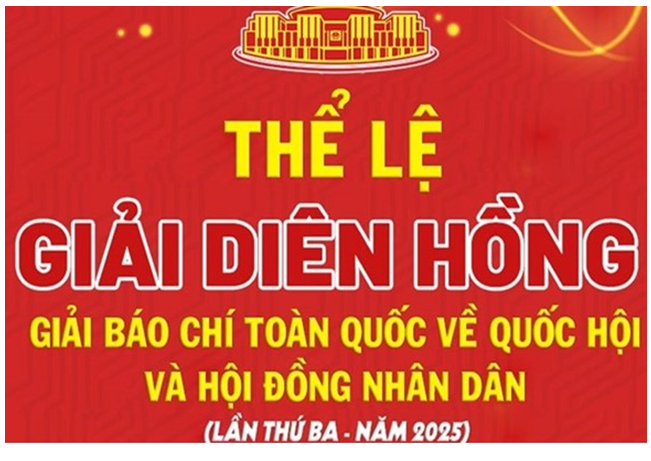 Thể lệ Giải báo chí toàn quốc về Quốc hội và Hội đồng nhân dân (Giải Diên Hồng) lần thứ ba - năm 2025