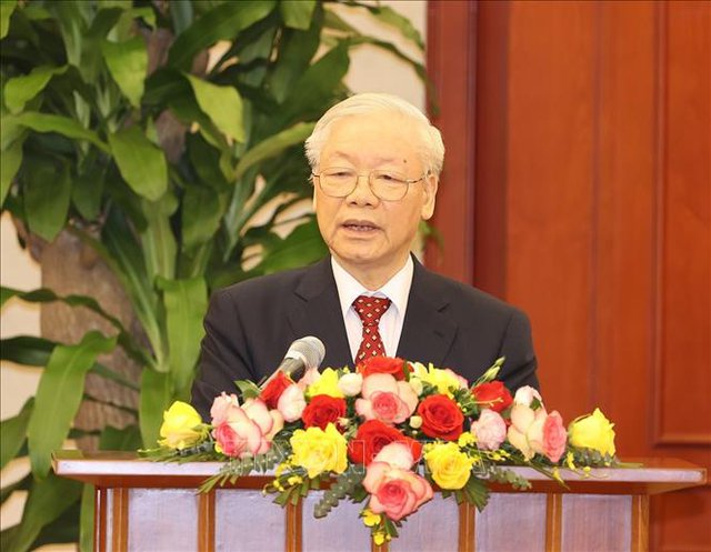 Tổng Bí thư Nguyễn Phú Trọng: Tư tưởng ''dân là gốc'', nền tảng cốt lõi cho công tác Mặt trận - Ảnh 1.