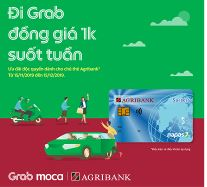                                     Cùng thẻ Agribank đi Grab 1k suốt tuần