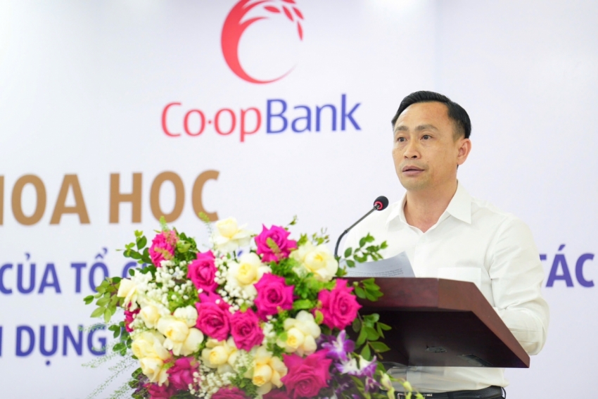   ThS. Phan Đức Tuấn - Chủ tịch Hội đồng quản trị QTDND Kim Chung, Hà Nội phát biểu tại Hội thảo