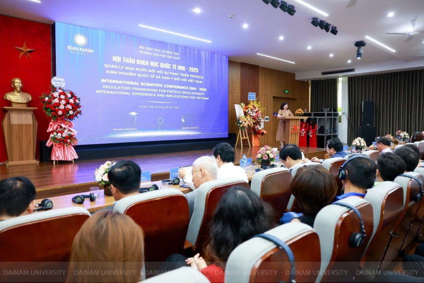PGS., TS. Đào Thị Thu Giang - Hiệu trưởng Trường Đại học Đại Nam phát biểu khai mạc Hội thảo
