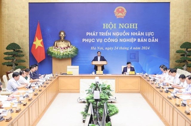 Hội nghị phát triển nguồn nhân lực phục vụ công nghiệp bán dẫn diễn ra tại Hà Nội chiều 24/4/2025   Nguồn ảnh: Cổng Thông tin điện tử Chính phủ