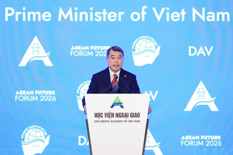 Thủ tướng Chính phủ Lê Minh Hưng phát biểu tại phiên khai mạc Diễn đàn Tương lai ASEAN 2026 - Ảnh: VGP/Nhật Bắc Thủ tướng Chính phủ Lê Minh Hưng phát biểu tại phiên khai mạc Diễn đàn Tương lai ASEAN 2026 - Ảnh: VGP/Nhật Bắc